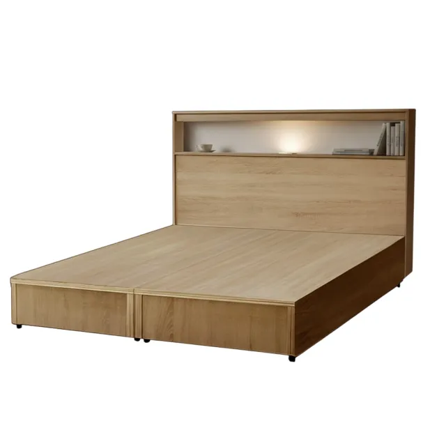 【IHouse】山田 雙人5尺機能LED床片+床底(房間2件組/床組/床頭+床底+雙人床)