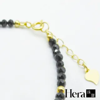 【HERA 赫拉】極細黑碧璽金珠手鍊 J111062001(極細 黑碧璽 金珠 手鍊)