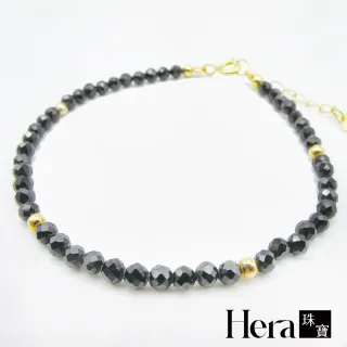 【HERA 赫拉】極細黑碧璽金珠手鍊 J111062001(極細 黑碧璽 金珠 手鍊)