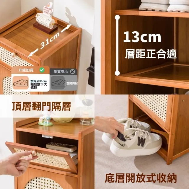 【銘利萊】鞋架子 多層家用鞋架 門口入戶窄型鞋櫃 簡易室內好看鞋架(網紋透氣門 八層帶屜31*31*108)