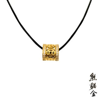 【熊貓金】黃金墜飾據財金圓0.45錢附贈皮繩(黃金墜飾)