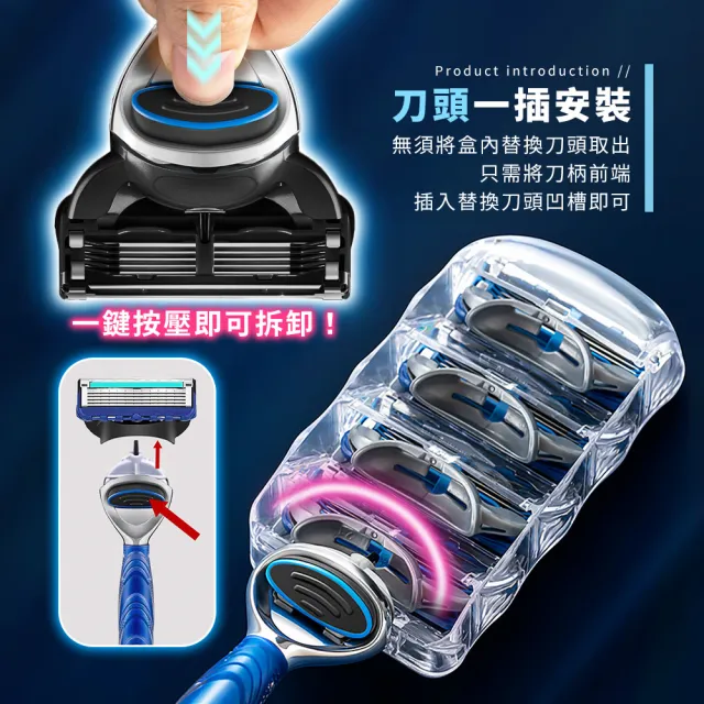 【拼創生活】5層刀片刮鬍刀-防滑刀柄(刮鬍 剃須刀 手動刮鬍刀 刮鬍刀 除毛刀 剃鬚)