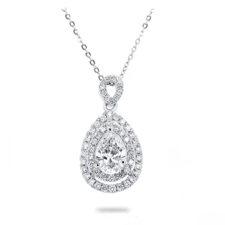 【Vividventure 亞帝芬奇】鉑金+18K GIA 1克拉 DVS2 天然鑽石 真鑽 項鍊 高雅別緻