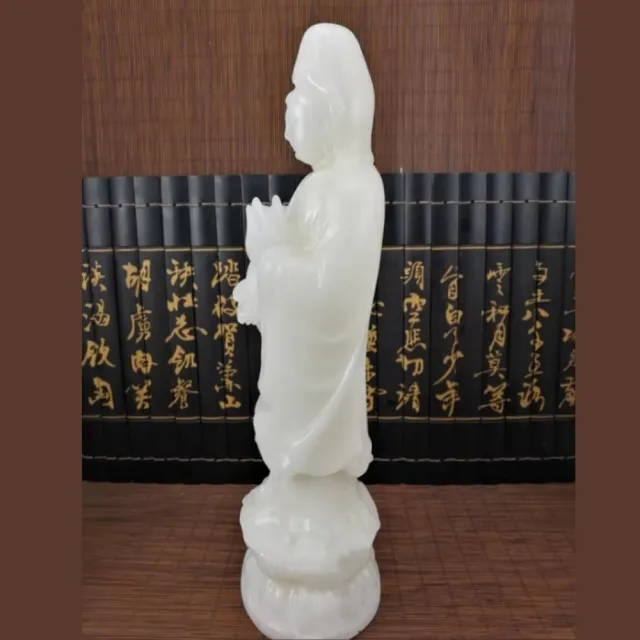 【八方開運】白玉水琉璃觀音 如意款(觀世音菩薩佛像擺件結緣工藝品)