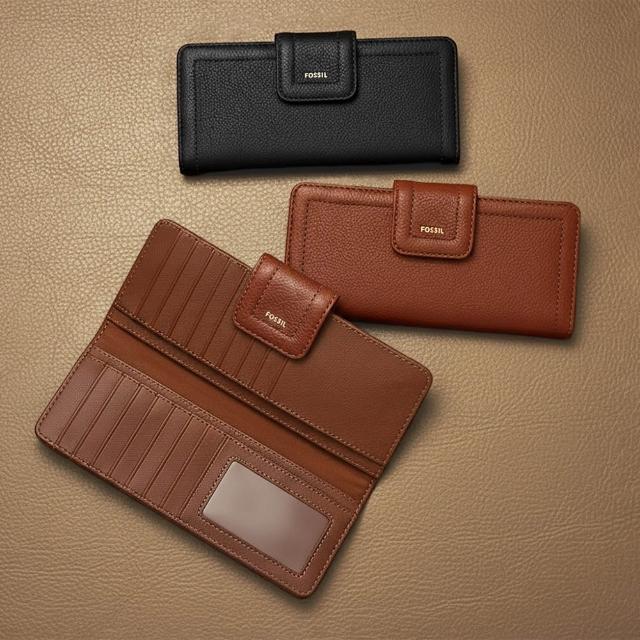 【FOSSIL】Madison 多層扣式經典女長夾 (多色可選)