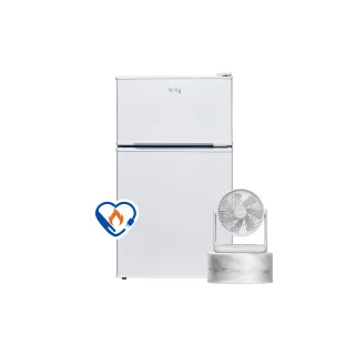 【only】贈DC變頻小縫扇-小房東90公升1級冰箱OR90-RM02美型簡約白福利品(節能標章90L雙門 贈品市價$1990)