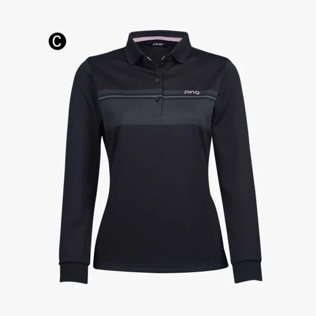 【PING】女款素面吸濕排汗長袖POLO衫-多款(GOLF/高爾夫球衫)
