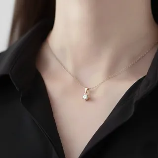 【Luster】38女王!現貨速遞!培育鑽石 10分 D/VS 玫瑰金 純銀 鑽石項鍊(10分培育鑽石展現精緻優雅)