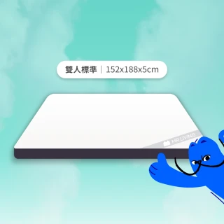 【MR. LIVING 居家先生】天絲防蟎減壓記憶薄墊 雙人標準 5X6.2尺(防蟎抗菌可拆洗 薄床墊 學生/租屋/宿舍)