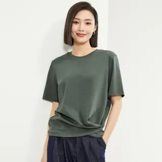 【GIORDANO 佐丹奴】網路獨家款 女裝U型開叉圓領針織短袖T恤(多色任選)