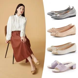 【MAGY】990-1蝴蝶結/低跟/平底/娃娃鞋/涼跟鞋(多款任選)