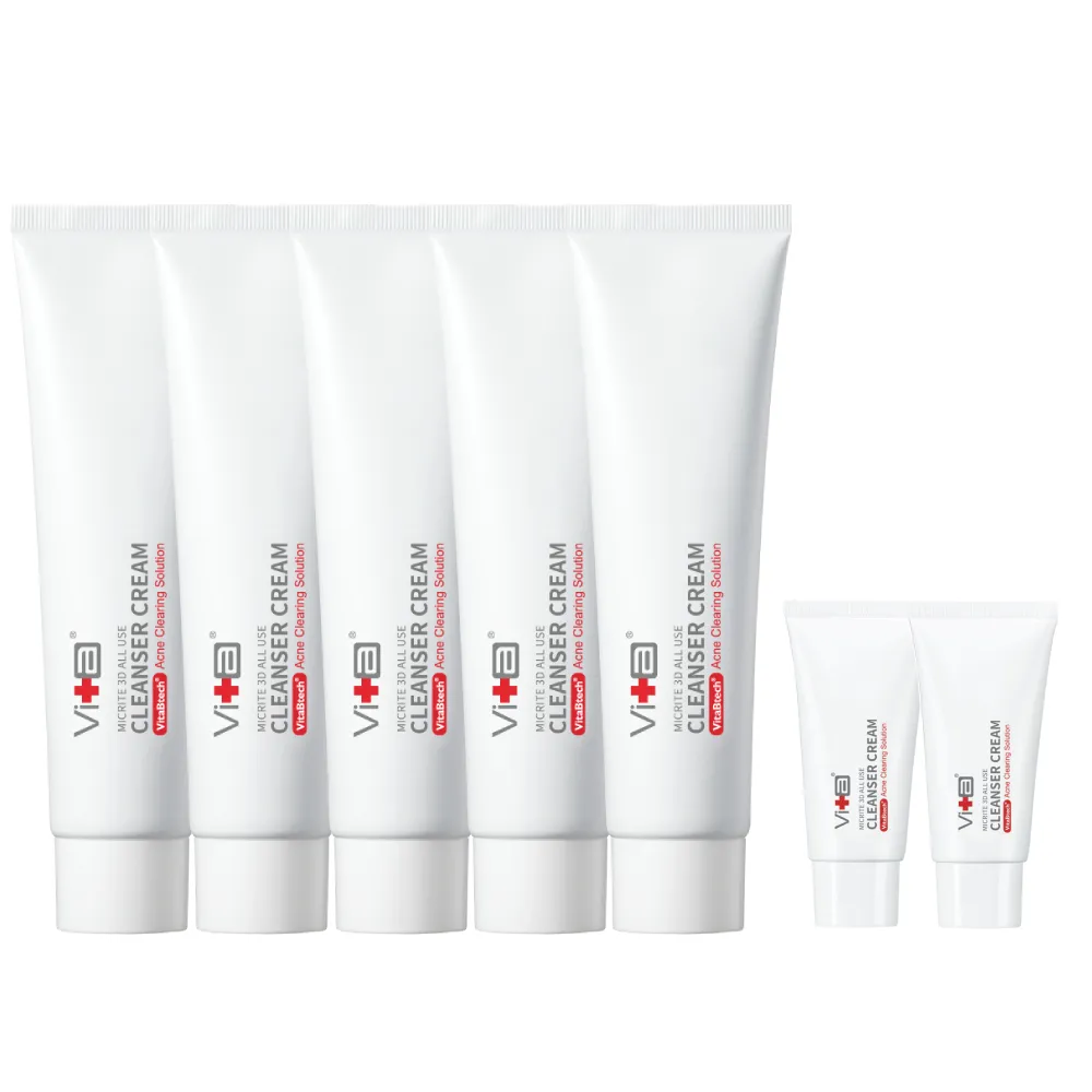 【Swissvita 薇佳】微晶3D全能洗顏霜超值囤貨組(100ml*5入+30ml*2入洗面乳)