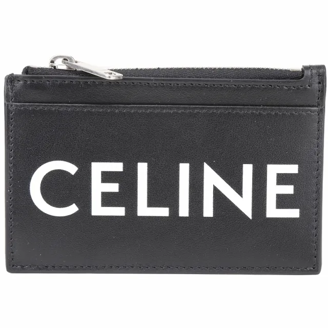 【CELINE】賽琳 字母印花小牛皮卡片夾 零錢包-黑色(10F993DMF 38SI)