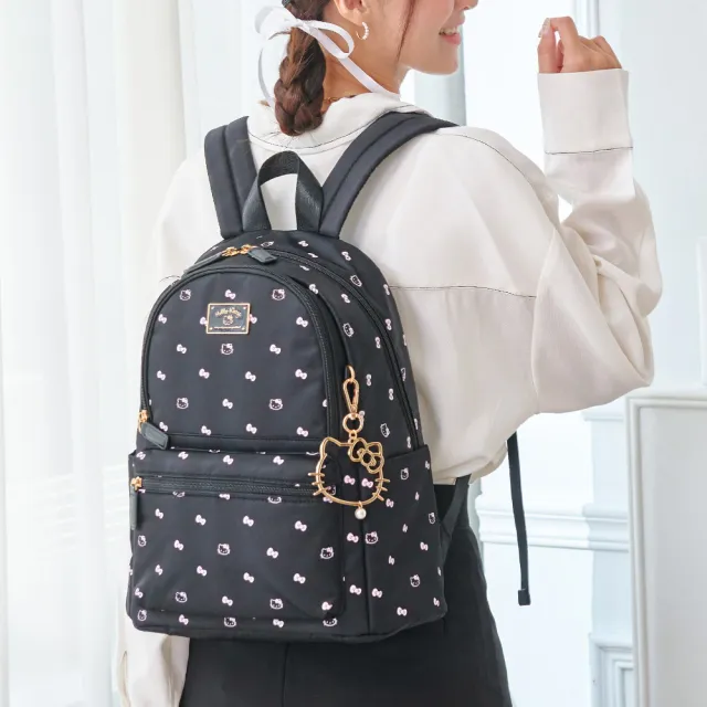 【HELLO KITTY】雙11 Hello Kitty優雅凱蒂-後背包-黑 KT03F01BK