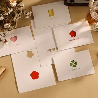 【Paper Play】萬用卡片-繽紛彩色縷空造型卡片 祝福卡 生日卡 祝賀卡 留言小卡(6款任選)