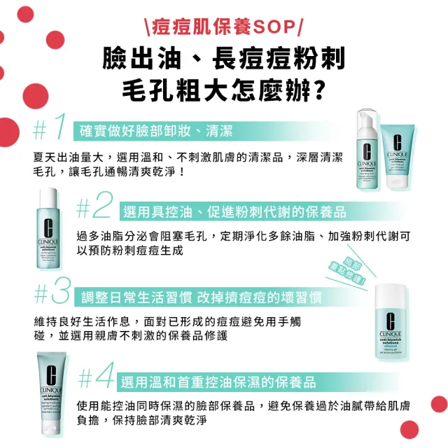 【CLINIQUE 倩碧】無油光淨痘保濕露50ml(痘痘粉刺肌適用)