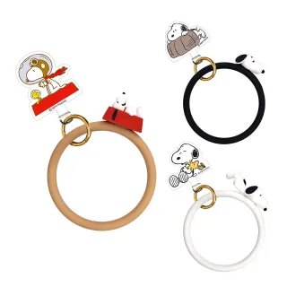 【SNOOPY 史努比】立體公仔 手機夾片矽膠環/掛環/手腕帶