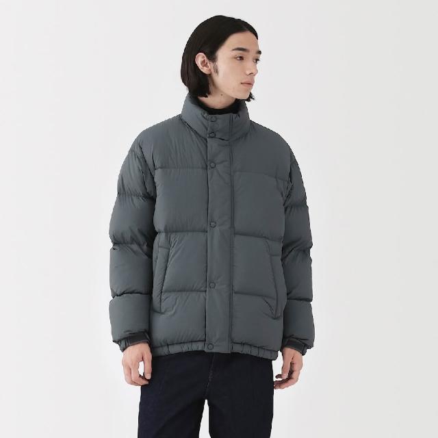 【MUJI 無印良品】男輕量羽絨可攜式外套(黑色/煙燻藍)