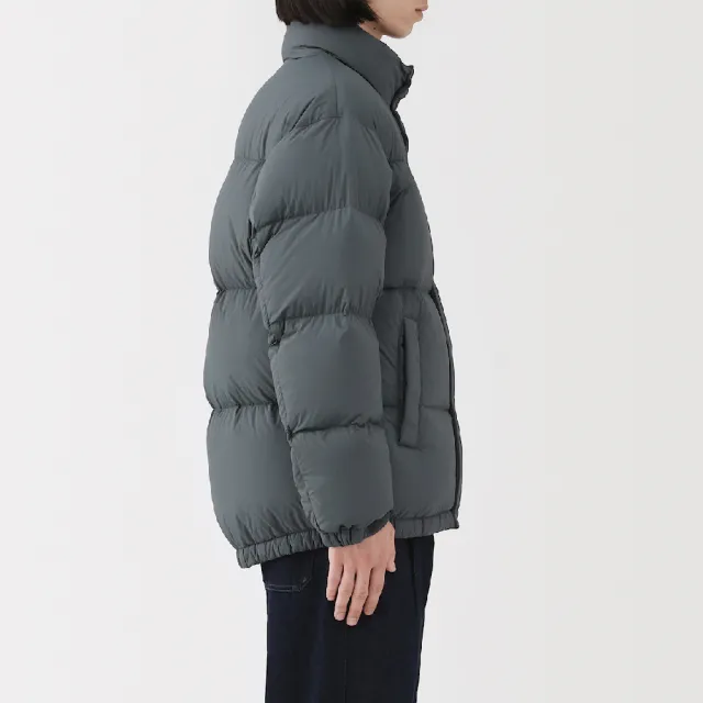 【MUJI 無印良品】男輕量羽絨可攜式外套(黑色/煙燻藍)