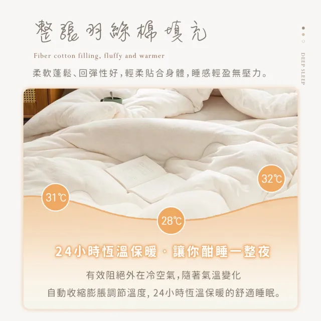 【BELLE VIE】華夫格原棉無染歐規可水洗冬被(150x200cm 棉被 被胎 羽絲絨被)