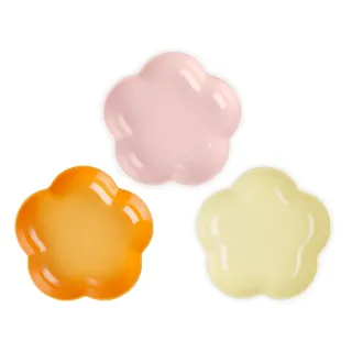 【Le Creuset】瓷器花型盤-中-20cm(雪紡粉/愛麗絲黃/初花 3色選1)