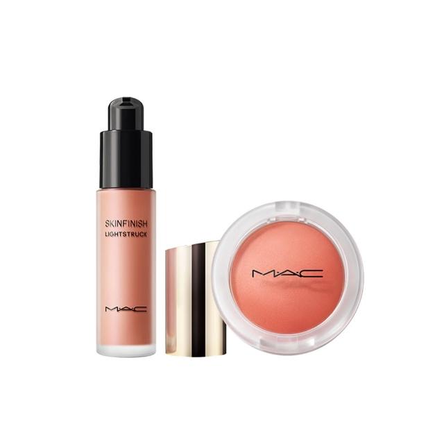 【M.A.C】光澤紅潤戀愛組(超柔光打亮液 15ml+超漾光持色奶凍腮紅7.3g)