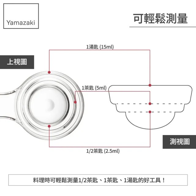 【YAMAZAKI 山崎】LAYER可平放分層量匙-白(量杓/調味匙/茶匙/料理匙/烘焙用具/廚房用品/日本山崎)