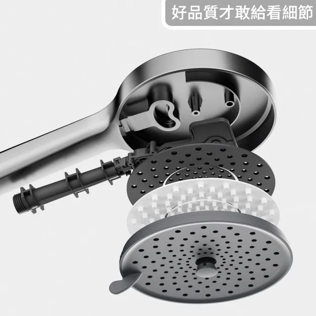【凱勒】衛浴淋浴花灑套裝 淋浴柱 沐浴噴頭 增壓蓮蓬頭(圓形頂噴 三檔出水 升降花灑)