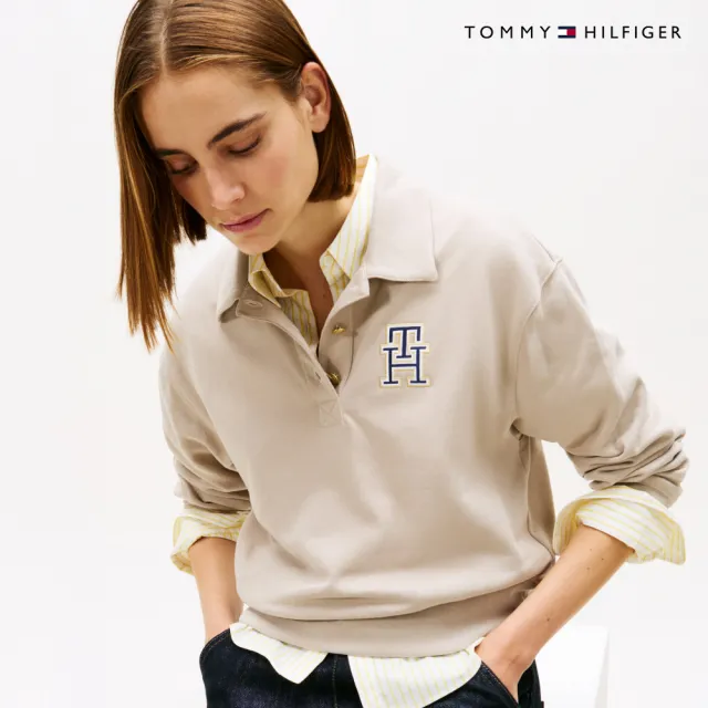 【TOMMY HILFIGER】官方旗艦館Varsity Polo衛衣_裸色