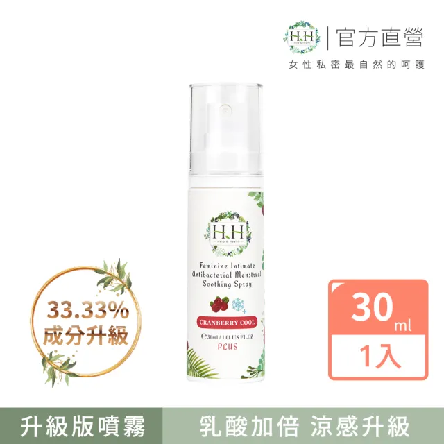 【HH 草本新淨界】私密經期抗菌舒緩噴霧PLUS30ml(私密噴霧 升級涼感 乳酸加倍 私密香水)