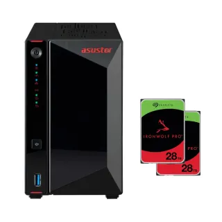 【ASUSTOR華芸】搭希捷28TBx2★AS5402T 2Bay NAS網路儲存伺服器