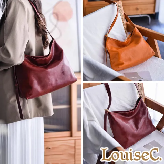 【LouiseC.】雙11 Tree House 義大利植鞣牛皮內中隔層肩背斜背托特TOTE真皮包-2色(GKA020)