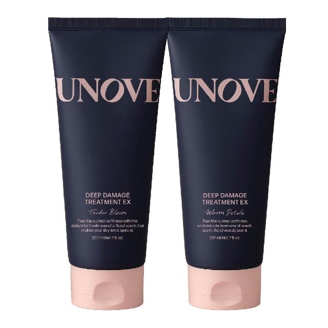 【UNOVE】柔諾伊 角蛋白柔順修護髮膜207ml 2入組(柔綻花香/暖木花香)
