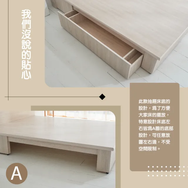 【藤原傢俬】白色戀人木芯板收納空間床底/架單人加大3.5尺-單抽(不含床頭)