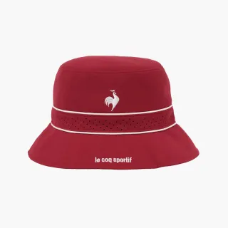【LE COQ SPORTIF 公雞】高爾夫系列.女款紅色可翻轉設計簡約易搭多場合適用漁夫帽 QLW0J170