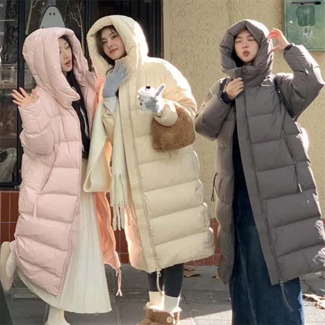 【巴黎精品】頂級真羽絨外套90%鴨絨羽絨衣秋冬保暖上衣大碼休閒女裝(連帽溫柔長版4色n1mj1)