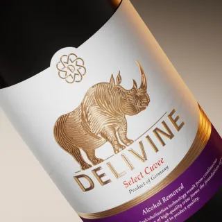 【DELIVINE 德易喝】德易喝精選無酒精紅酒 750ml × 1入(風味飲・犀牛・零酒精・葡萄酒脫醇)