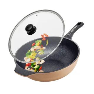 【CUOCO】第2代厚鈦晶岩不沾鍋大寶鍋組34cm附蓋(鈦加量升級版)