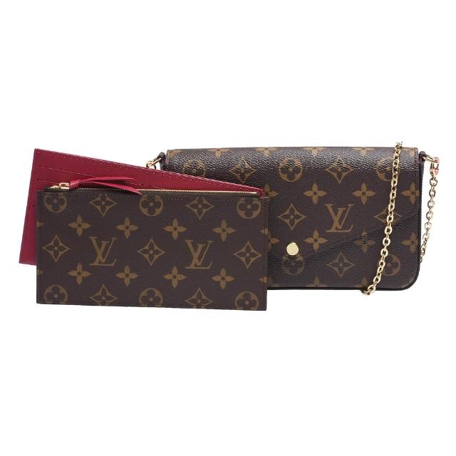 【Louis Vuitton 路易威登】M61276 Pochette F☆licie系列肩揹/手拿包(紫紅)
