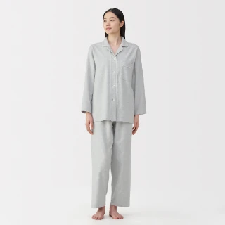 【MUJI 無印良品】女無側縫法蘭絨長袖家居睡衣(共8色)