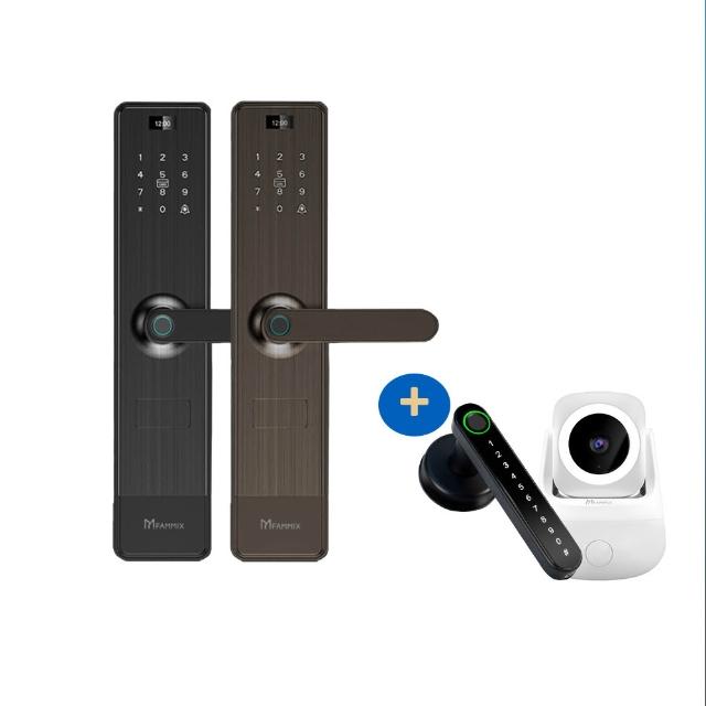 【FAMMIX菲米斯】XF3監視器組★六合一指紋Wi-Fi電子鎖SAFER-2+四合一室內電子鎖SAFER-E3(僅含大鎖安裝)