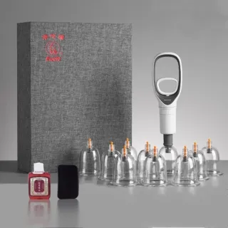 【華佗牌】10罐拔罐組錦緞禮盒裝(禮盒 送禮 拔罐杯 拔罐器 手動真空拔罐)