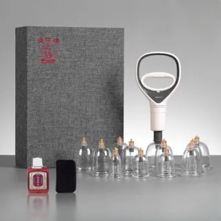 【華佗牌】華佗牌12罐拔罐組錦緞禮盒裝(禮盒 送禮 拔罐杯 拔罐器 手動真空拔罐)