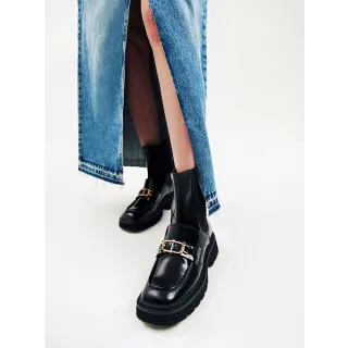 【PEDRO】真皮馬銜釦厚底切爾西靴-黑色/深咖啡(小CK集團品牌 官方直營 商務必備)