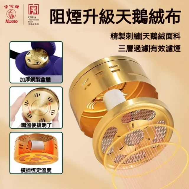 【Hwato 华佗牌】贈黃銅艾灸罐-艾灸罐套裝-雙聯(艾灸儀 艾灸罐 艾灸盒 艾灸器具)