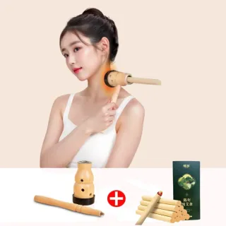 【YAOCHEN 瑤辰】贈陳年艾條-手持原木葫蘆灸具(艾灸 艾灸儀 艾灸罐 艾條 中醫養生保健)