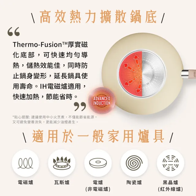 【Tefal 特福】Daisy系列28CM不沾鍋炒鍋(IH爐可用鍋/電磁爐適用)