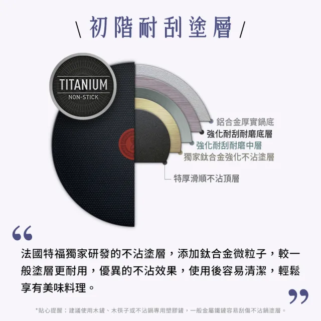 【Tefal 特福】尼斯系列28CM不沾鍋炒鍋