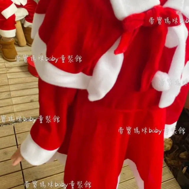 【安朵童舖】現貨表演服長袖連身裙套裝小洋裝聖誕老人聖誕裝長袖上衣長褲子男童童裝(135)