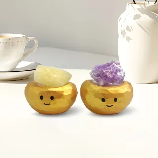 【命運好好玩】湯鎮瑋-招財黃晶+招貴紫晶元寶寶2入組